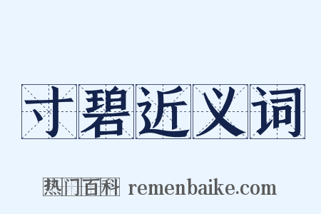 寸碧近义词是什么意思的图片